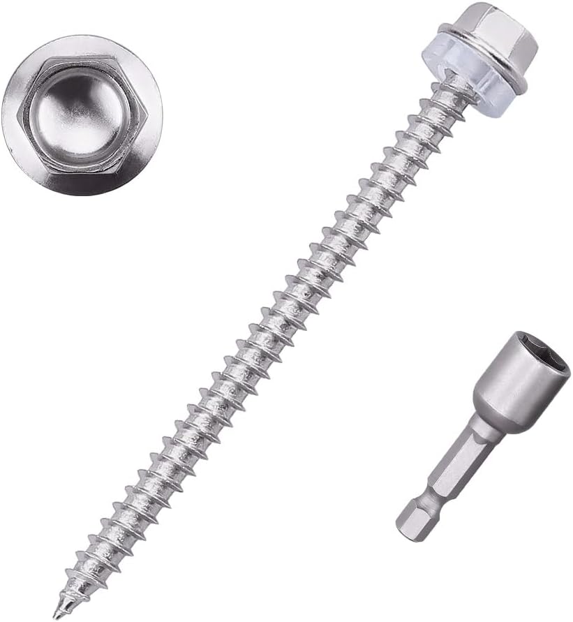 Tornillos autorroscantes hex 12x4 acero inox 410 con broca 25uds