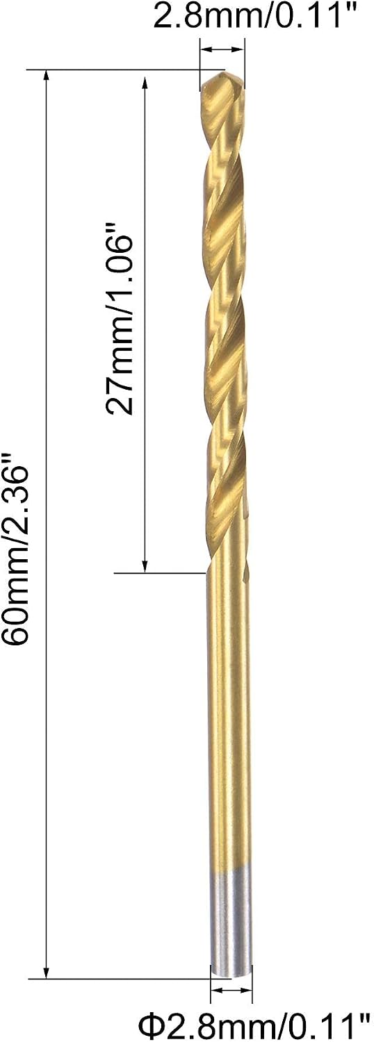 Brocas acero alta velocidad vástago recto 2.362pulg 6 Uds
