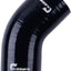 Manguera silicona codo 45 grados 3" negro