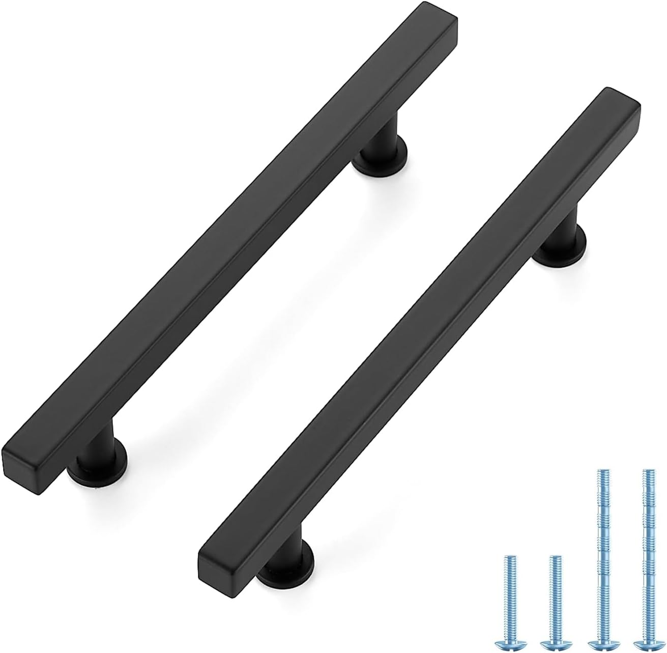 30 Manijas Acero Inox 5pulg Negro Mate Tiradores Cuadrados