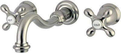 Grifo baño vintage 2 manijas níquel cepillado