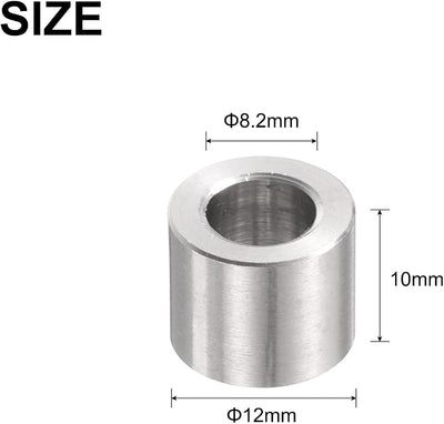 12 Pzas Espaciador Acero Inox 8.2x12x10mm Redondo