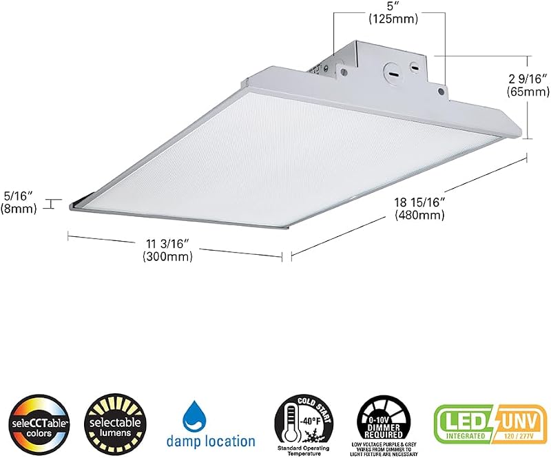 Lámpara LED Bahía Alta 1.6ft 400W CCT y Lúmenes