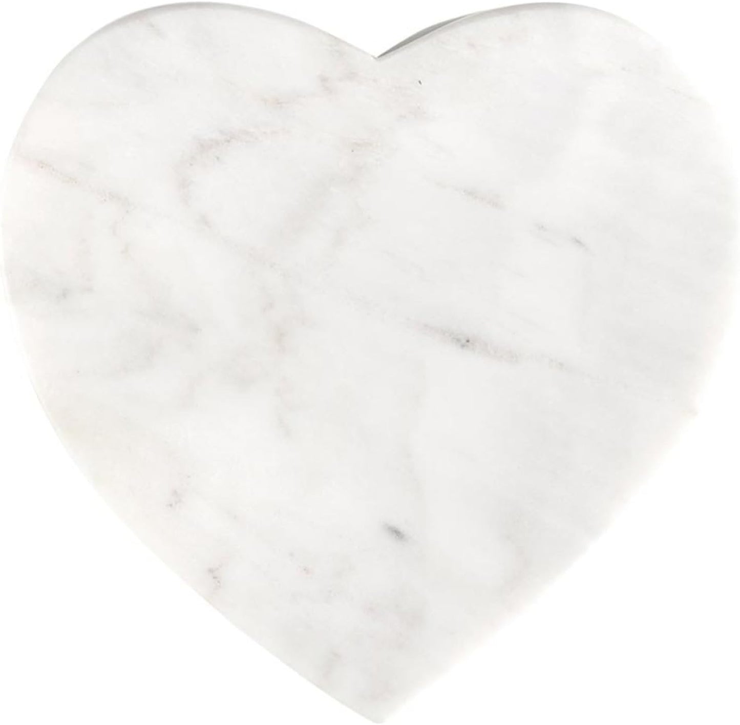 Posavasos mármol corazón set 4 color blanco