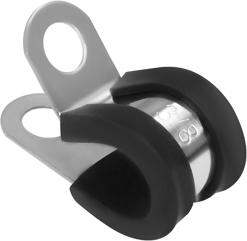 50 Abrazaderas Cable 3/8pulg Acero Inox Clip R Tubería