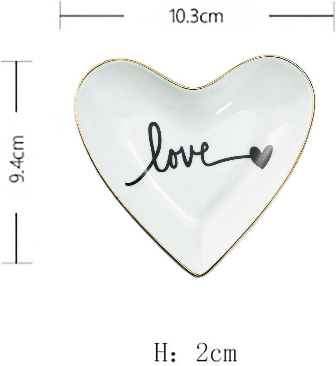 Soporte cerámica forma corazón para anillos y joyas