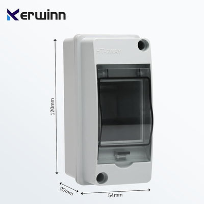 Caja distribución 2 vías IP66 con riel DIN y conector