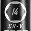 Enchufe impacto profundo 1/2 14mm acero Cr-V 6 puntas