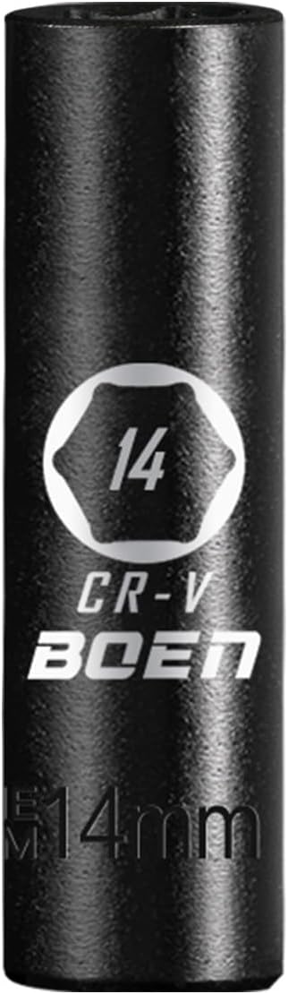 Enchufe impacto profundo 1/2 14mm acero Cr-V 6 puntas