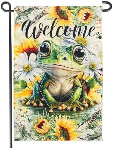 Banderas jardín rana 12x18pulg girasol doble cara