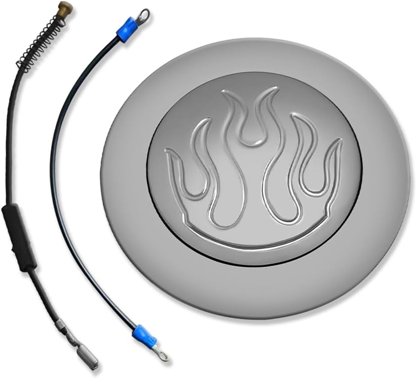 Botón flameado aluminio cuerno cromo volante GM 9"