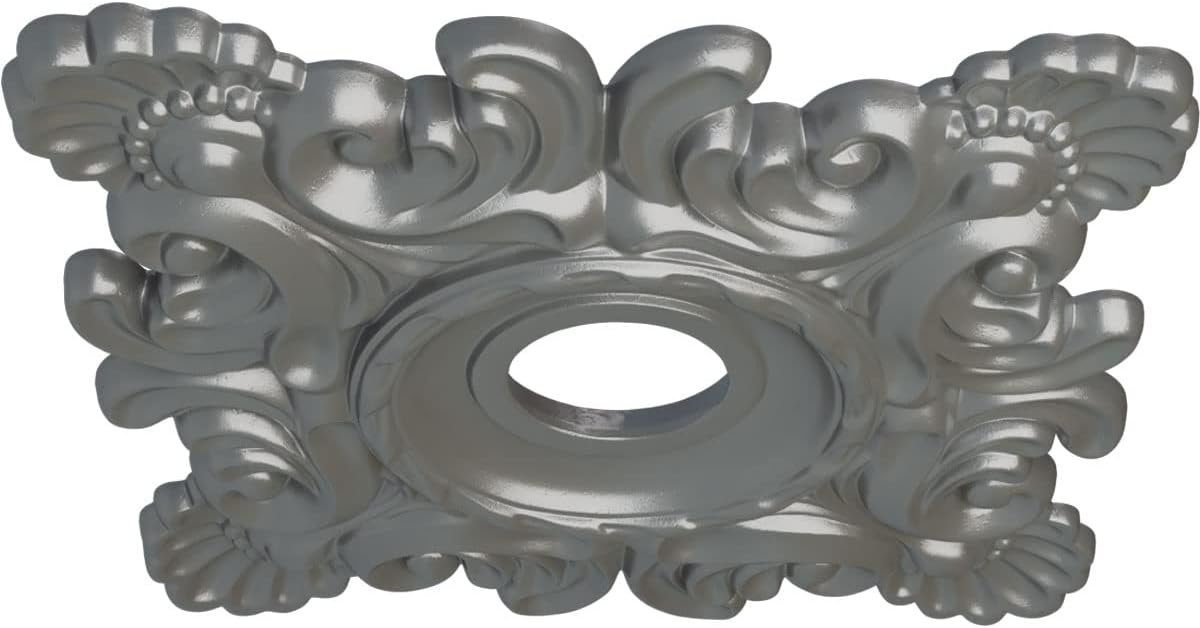 Medallón techo Crawley 18x18pulg color plata