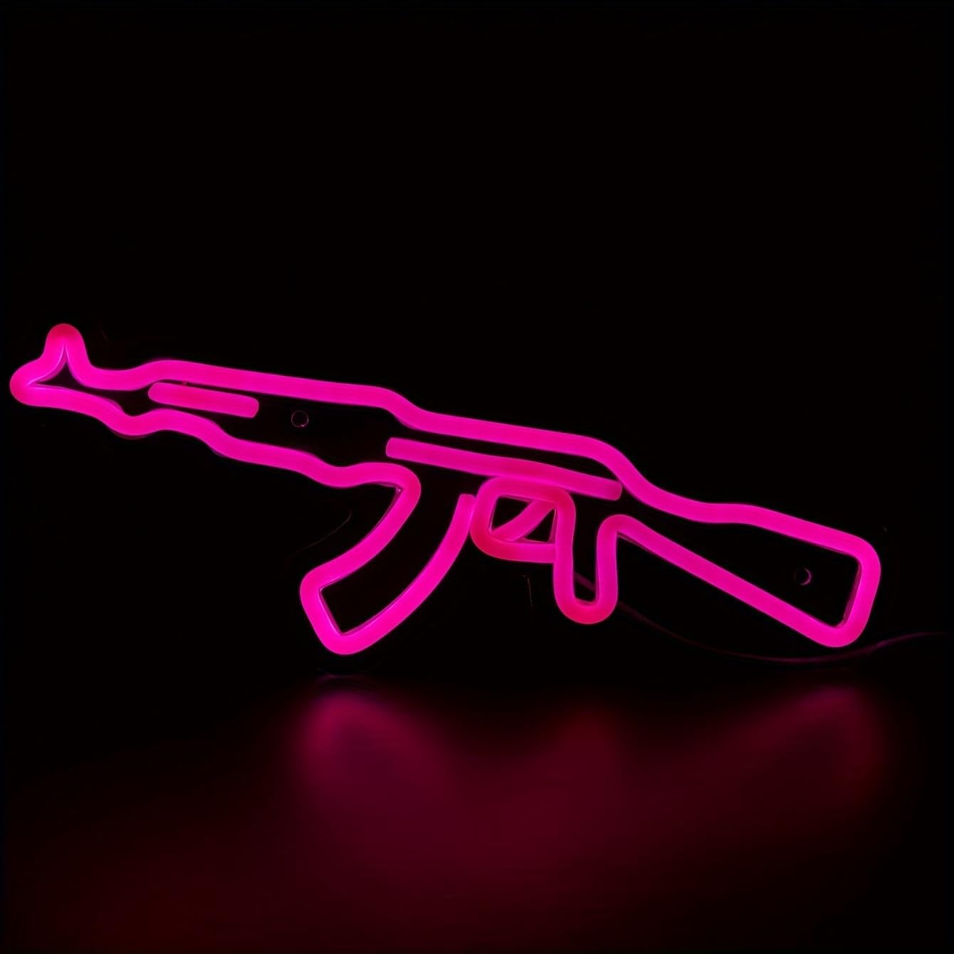 Letrero LED neon rosa luz nocturna USB decoración sala set