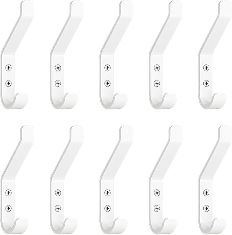 Ganchos pared para abrigos pack 10 blanco