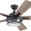 Ventilador techo LED 52pulg 5 cuchillas negro texturizado