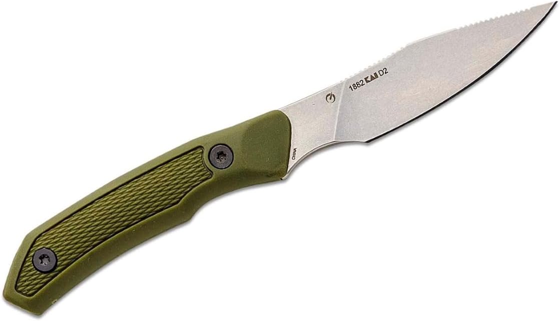 Cuchillo EDC hoja D2 3.3pulg diseño oliva con funda