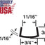 Canal U PVC rígido 3/4pulg 36pulg pack 4