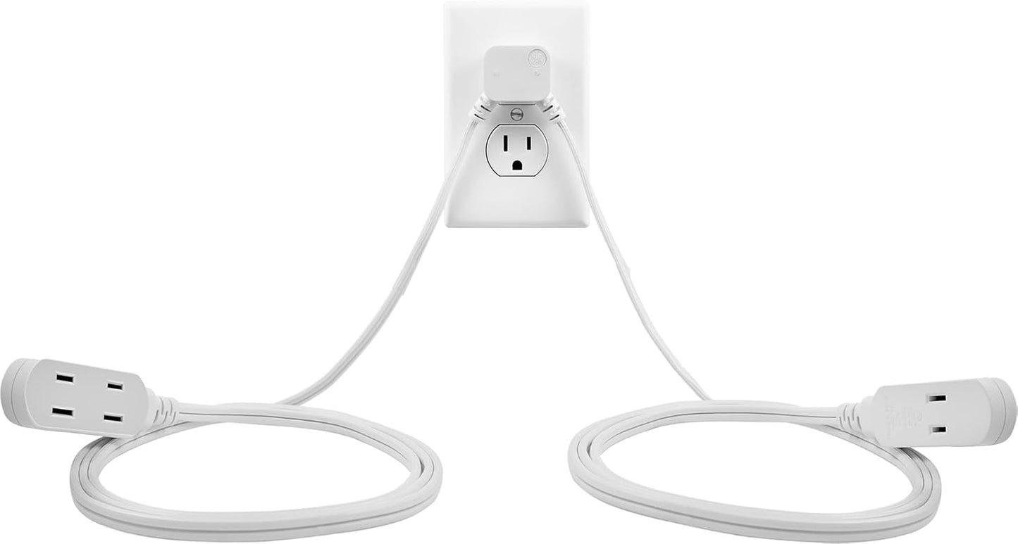 Cable extensión 6ft 3 enchufe plano 2 puntas cubierta seguridad