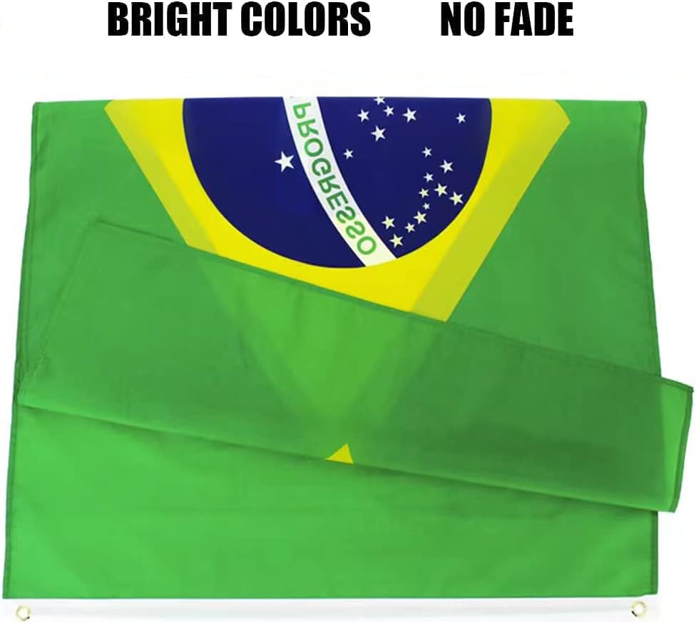 Bandera Brasil 3x5ft poliéster 2 ojales latón
