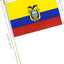 25 Banderas Ecuador en Palo 5x8"