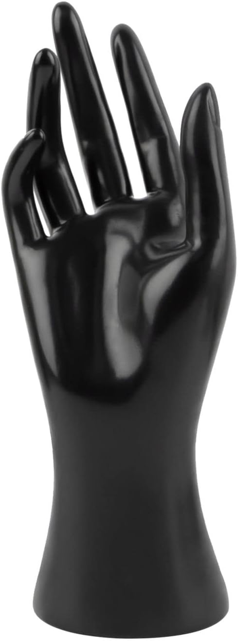 Soporte joyería plástico para pulsera collar anillo negro