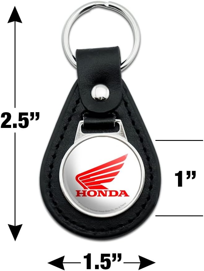 Llavero cuero negro con logotipo Honda