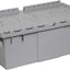 Caja plástica industrial con tapa bisagra 20x12x7pulg gris
