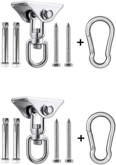 Kit 2 Pzas para colgar hamaca ganchos 360° silla yoga patio