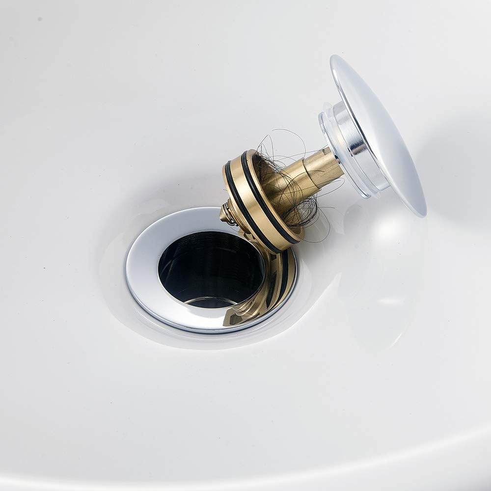 Desagüe baño con cesta latón colador antiobstrucción tapón níquel