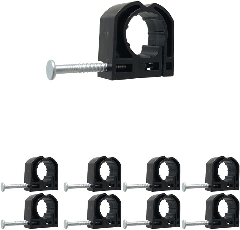 Gancho en J con clavo para tubo PEX 1pulg 25pzas