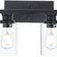 Lámpara baño 6 luces negro mate metal sobre espejo