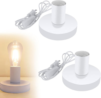 Base lámpara mesa industrial 2uds E26 con cable 6ft interruptor luz blanca