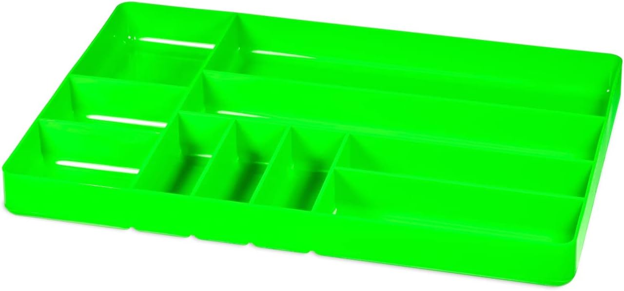 Bandeja herramientas 10 compartimentos resistente verde