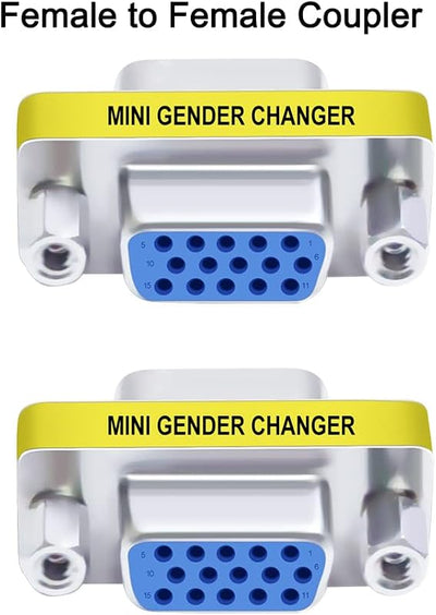 3 Pzas Adaptador VGA Hembra a Hembra Macho a Hembra