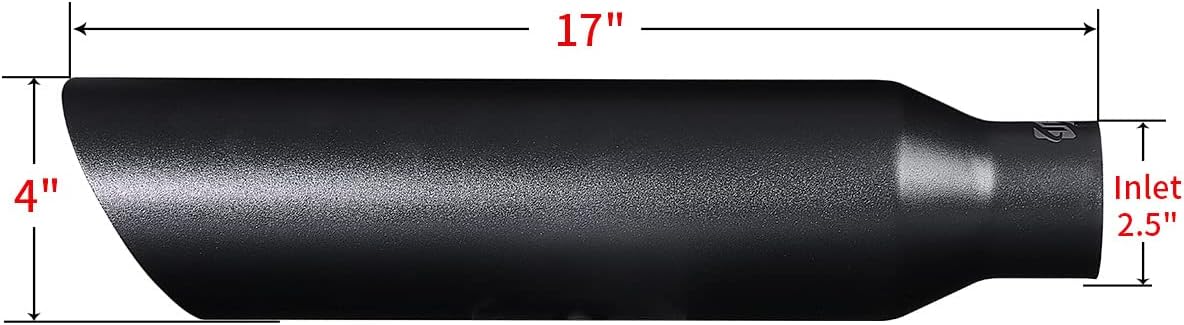 Punta escape acero inox 2.5x4x17" negra