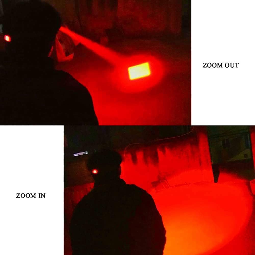 Linterna frontal luz roja sensor movimiento 3 modos