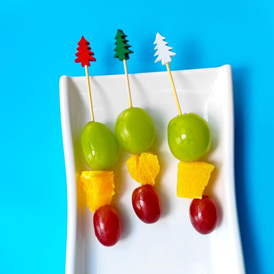 100 Pzas Palillos Bambú Brochetas Aperitivos Navidad