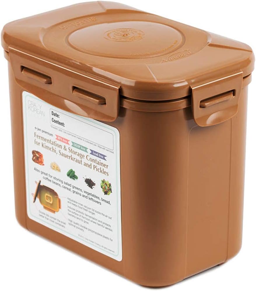Contenedor Kimchi 3.4L Set 2 de Vidrio con Tapa Ajustable
