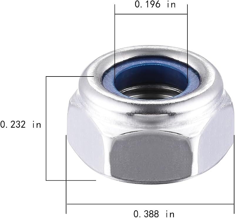 50 Pzas Tuercas M6 Acero Inox Autoblocantes Nylon