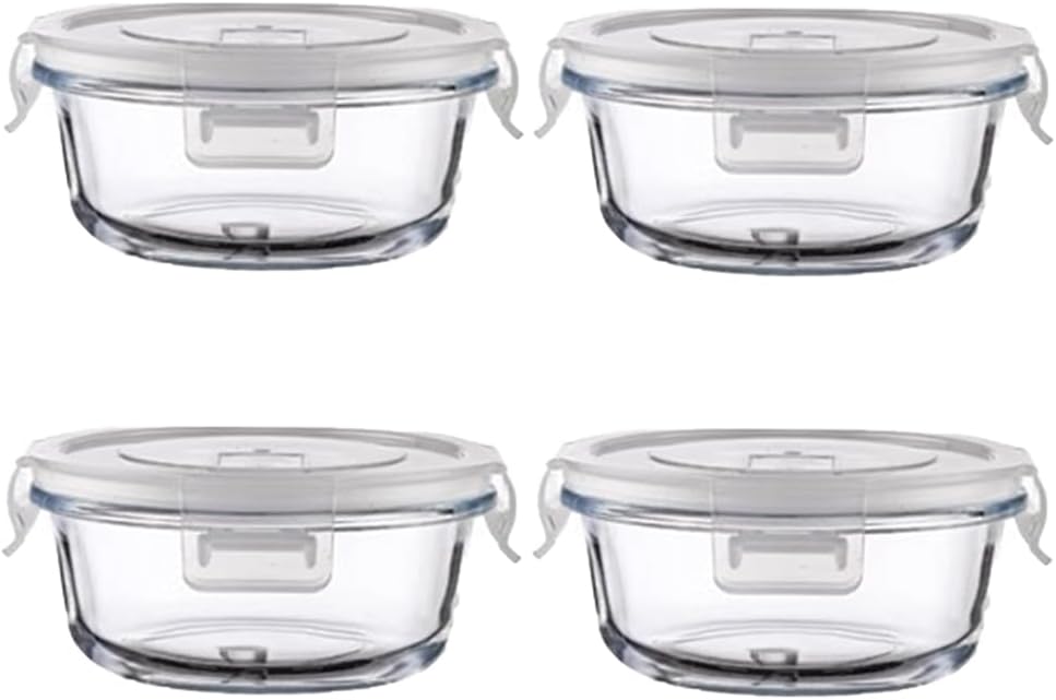 Recipientes vidrio 12oz con tapas 1.5 tazas sin BPA
