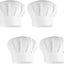 4 Sombreros Chef Niños Ajustables Blanco
