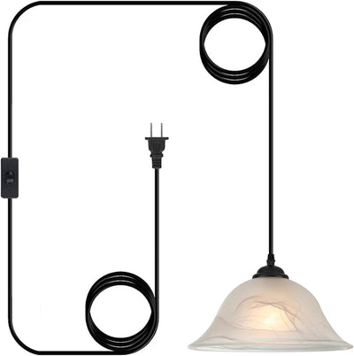 Lámpara colgante isla cristal esmerilado alabastro negro 11.8pulg