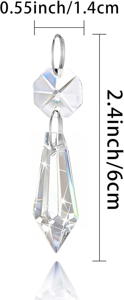 Gotas cristal transparente 2.4pulg colgantes para candelabros