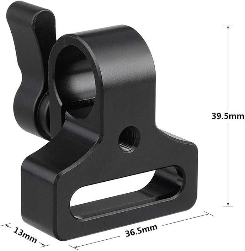 Adaptador abrazadera varilla 0.591pulg rosca 1/4-20 perilla negra