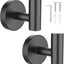 Ganchos toallas pared acero inox 2 pack negro mate