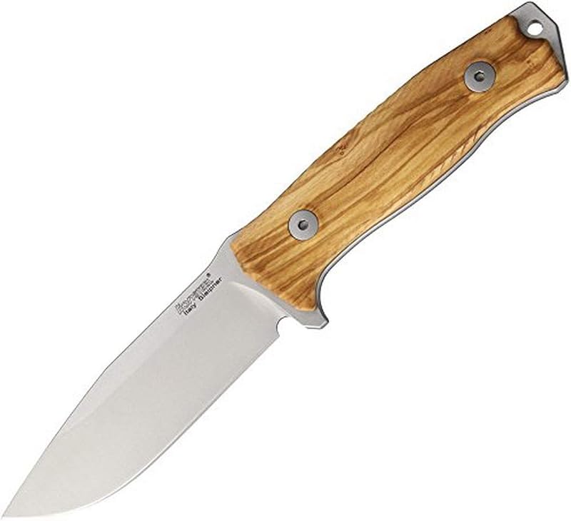 Cuchillo M5 hoja fija acero Sleipner mango madera G10 funda