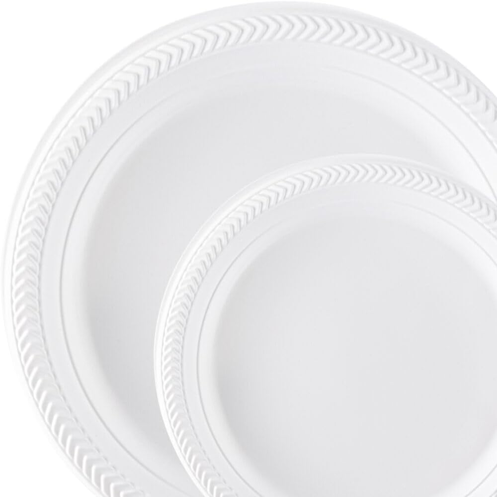 Platos plásticos blancos 9 pulg set 400