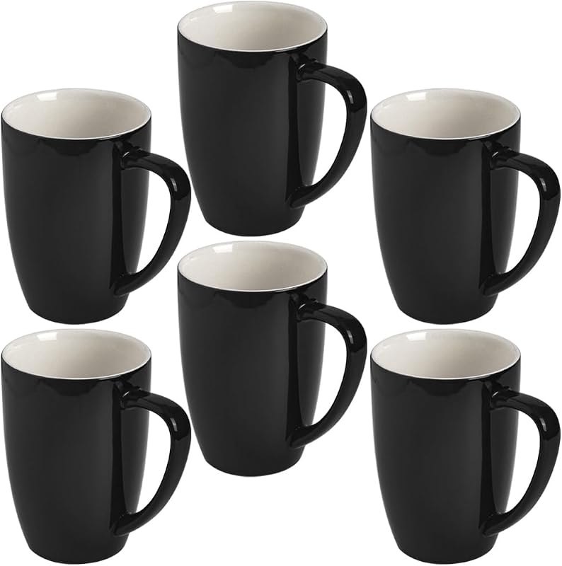 Set 6 Tazas Porcelana 12oz para Té Negro