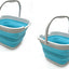 Cubo rectangular plegable 10L 2.6gal gris/azul
