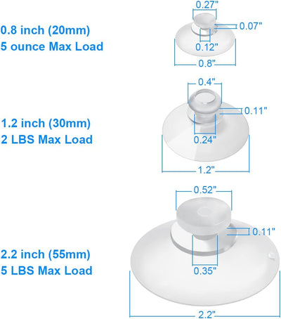 30 Ventosas Transparentes para Vidrio Hogar